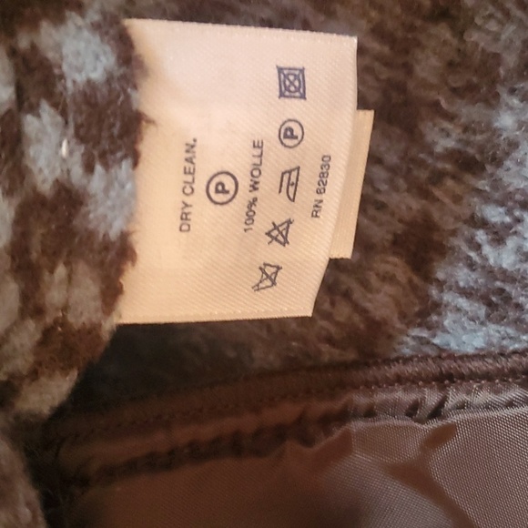 Lands' End 100% Wool Blue & Brown Wrapped Button Sz. 12 Jacket Cardigan - Picture 3 of 8